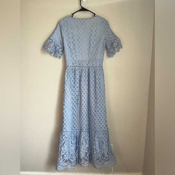JESSAKAE Delancey Street Lace Dress | Size XS | Color: Powder Blue - Picture 3 of 6